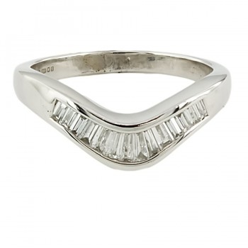 18ct white gold Diamond Wishbone Ring size K